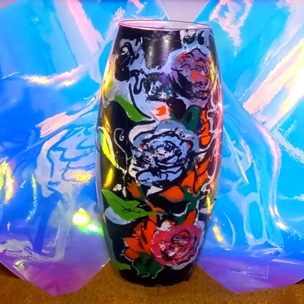 Clearly a roze Garden Glass Vase